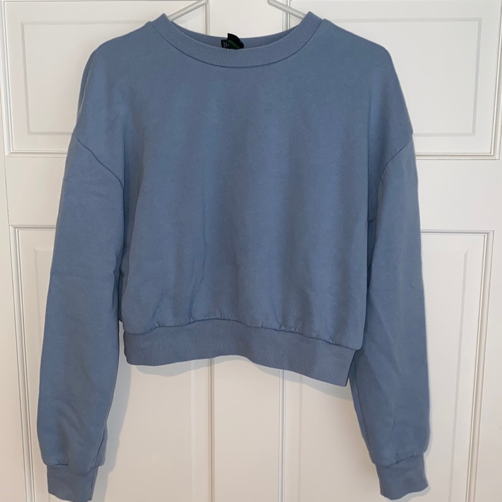 Periwinkle Blue Cropped Sweatshirt